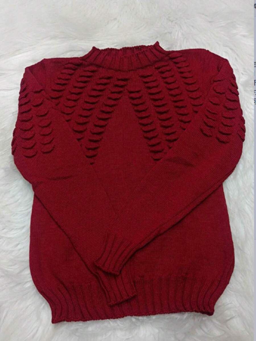 Women Knit Tops - 紅色 - 查看 1