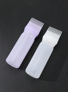 2 件染发剂涂抹刷瓶染发洗发水瓶油梳染发剂瓶涂抹器染发造型工具（白色和紫色） - 彩色 - 查看 5