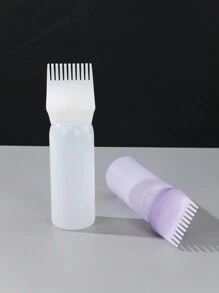 2 件染发剂涂抹刷瓶染发洗发水瓶油梳染发剂瓶涂抹器染发造型工具（白色和紫色） - 彩色 - 查看 3
