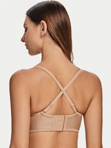 无肩带钢圈文胸，背部线条流畅，适合大胸女性 - 杏色 - 查看 5