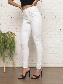 Women Jeans - 白色 - 查看 2