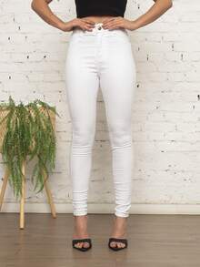 Women Jeans - 白色 - 查看 4