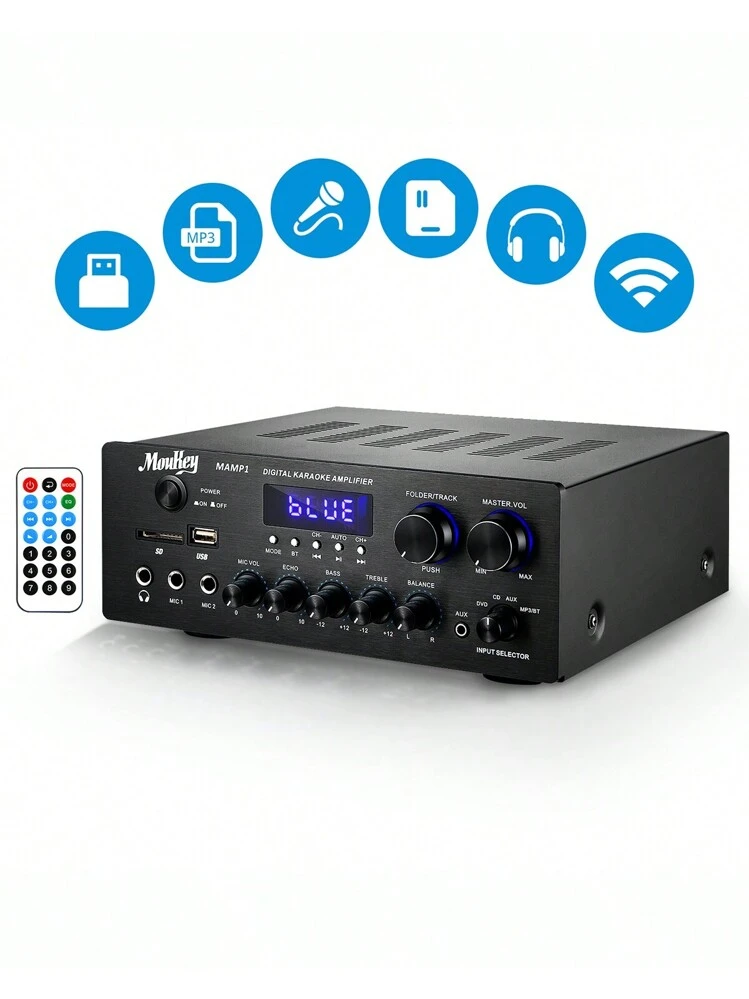 Moukey Home Audio Amplifier Stereo Receivers with Bluetooth 5.0