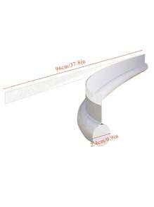 1 pieza Tira de sellado inferior de puerta, tira de sellado inferior de hueco de puerta autoadhesiva de PU, tira de sellado resistente al desgaste y a prueba de insectos para el hogar - Blanco - Ver 4