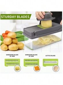 Multi Picador De Verduras Rebana, Corta, Pica Y Ralla 4 En 1 - Verde - Ver 3