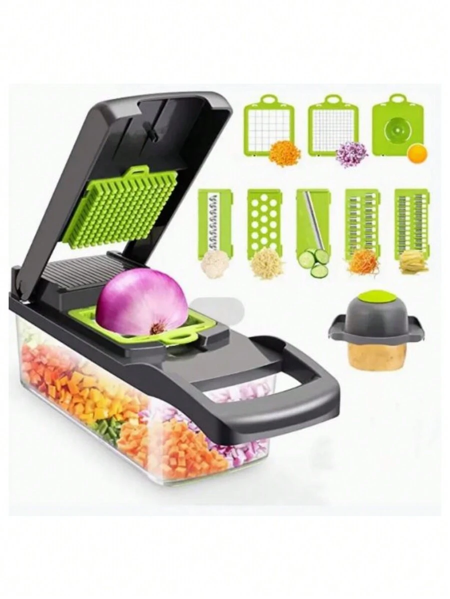 Multi Picador De Verduras Rebana, Corta, Pica Y Ralla 4 En 1 - Verde - Ver 1