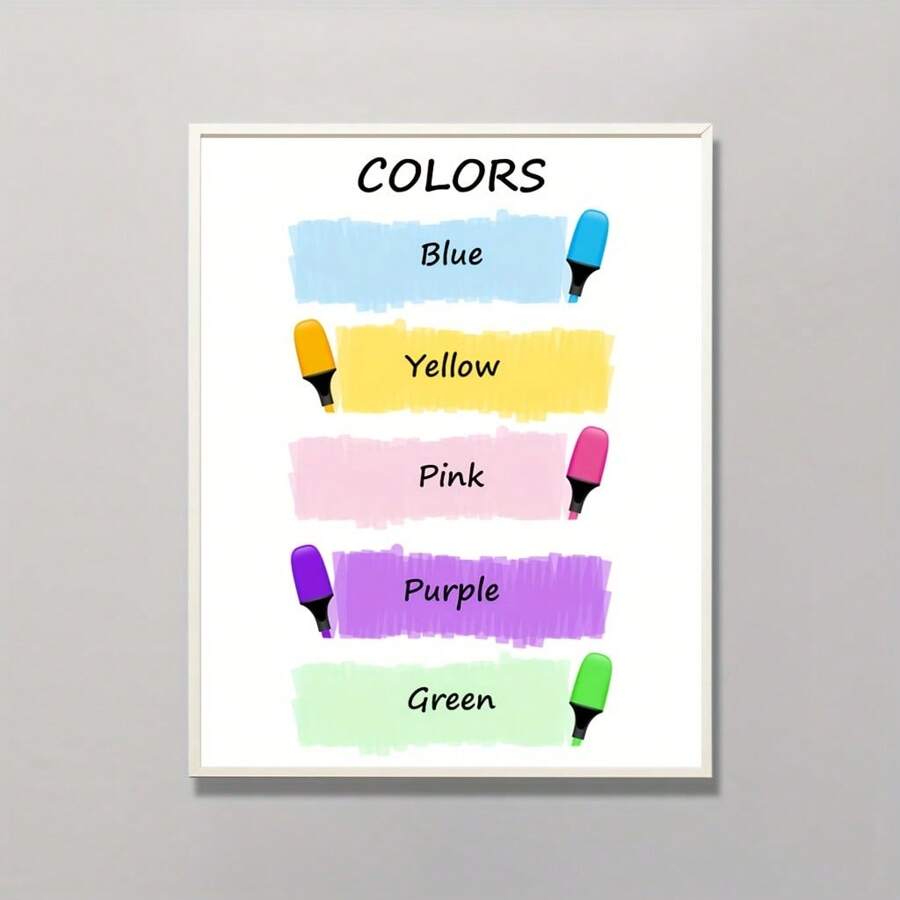 Colorful Printable Educational Poster For Kindergarten Classroom Decoration, 10x8 Inches - Frameless - Violet Purple - View 1