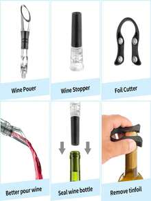1套裝簡單至乾淨和可重複使用冰葡萄酒棒製成304不銹鋼,矽膠和作為材料,A禮品適用於葡萄酒愛好者