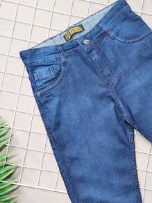 Young Boys Pants - 中等水洗藍 - 查看 7