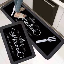 1pc Knife & Fork Design Kitchen Mat, Bohemian Modern Simple Absorbent Non-Slip Kitchen Carpet, Extra Long Elastic Thick Kitchen Floor Mat, Kitchen Rug, Kitchen Doormat, Foam Mat, Suitable For Living Room, Dining Room, Kitchen, In Front Of Sink, Indoor Entrance, Suitable For Party, Holiday, Gathering, Gift, Banquet, Carpet, Doormat, Kitchen Mat, Area Rug, Kitchen Supplies, Kitchen Decor, Kitchen Pad, Kitchen Floor Mat, Kitchen Set, Foam Mat, Multiple Styles Available