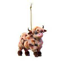 7 件裝聖誕高地牛創意亞克力掛飾 - 彩色 - 查看 8