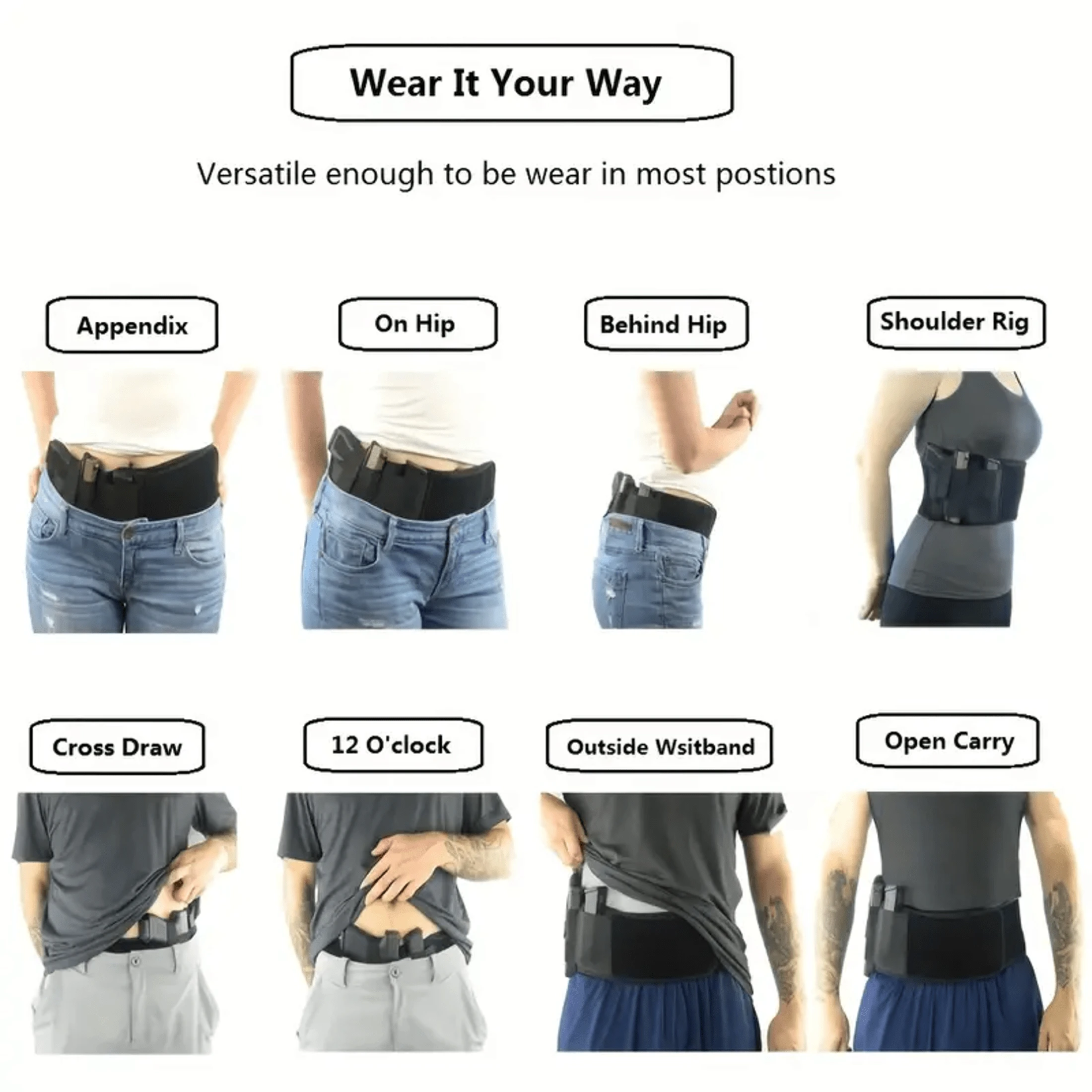1pc Ultimate Belly Band Gun Holster - This Is A Concealed Carry Waist ...