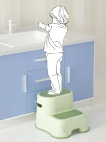 Doodle Step Stool - Bathroom Anti-Slip Weight Bench For Toilet Training Kids, Sink Booster Step Stool For Foot And Leg Support - Green - View 1