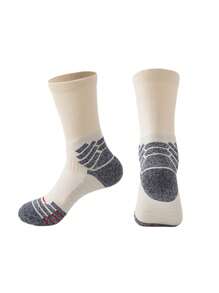 3pairs Men's Toweling Bottom High Tube Training Socks, Basketball Socks