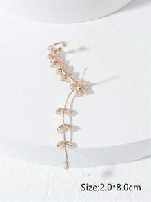 1只優雅的花枝吊墜耳環,適合女性,派對約會禮物 - 金黃色 - 查看 3