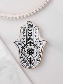 SIQIZHOU 1pc Ceramic Fatima Hand Jewelry Tray, Ring Holder, Palm Display Dish For Earrings, Necklace, Rings, Bracelets, Jewelry Storage - xiaofoshou - View 10