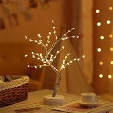 Tabletop Bonsai Tree Lights, DIY LED Artificial Tree Lamp,Battery/USB Operated Night Light For Room Decor, Home Decor,,Bedroom, Wedding,Christmas, Holiday Gifts - Pentagram tree with 60 lights - View 2