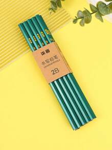 10入組六角形綠色竿鉛筆適用於寫作,繪畫,素描 - 軍綠色 - 查看 5