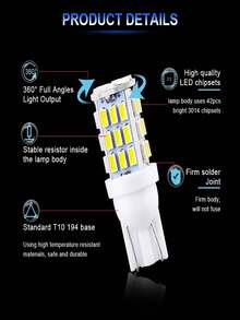 20pcs T10 921 168 LED Bulbs White, Super Bright 42smd 3014 LED Replacement 12 Volt RV Camper Trailer Boat Trunk Interior Dome Map License Lights - White - View 5