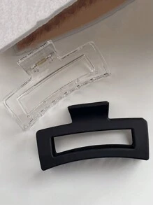 2/1 pezzo Fermagli per capelli in plastica leggera e semplice stile trasparente, adatti per uscire, uso quotidiano, doccia e acconciature raccolte, fermagli per capelli, accessori per capelli da donna adatti per vacanze, outfit estivi, abbigliamento scolastico e universitario in autunno e inverno - Multicolore - Visualizzare 2