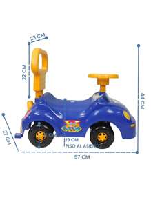 Coche Montable Correpasillos Deportivo con Respaldo y Claxon - Azul - Ver 4