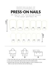 透過添加浪漫元素,讓你的指甲變身。本套裝包括24片長方形指甲片,淺紫色法式設計,並飾有大面積的花朵和菊花圖案,適合女孩日常穿戴或野餐時穿著。 - 淡紫色 - 查看 5