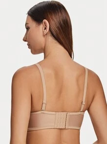 无肩带钢圈文胸，背部线条流畅，适合大胸女性 - 杏色 - 查看 4