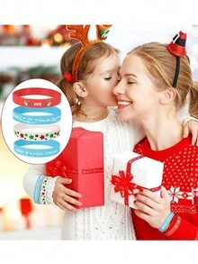 5pcs Random Color Rubber Halloween Party Decoration Bracelets, Pumpkin & Ghost Design - Multicolor - View 3