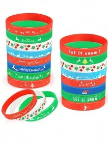 5pcs Random Color Rubber Halloween Party Decoration Bracelets, Pumpkin & Ghost Design - Multicolor - View 2