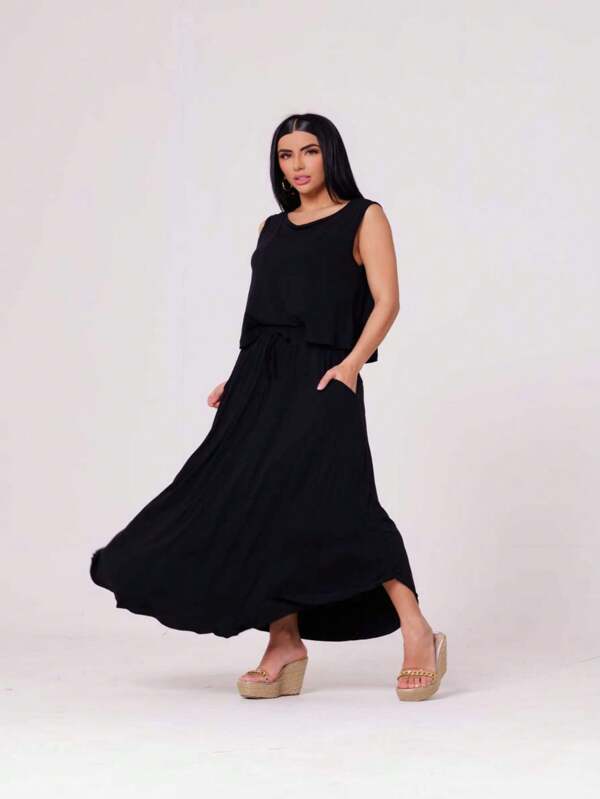 Conjunto de Saia e Blusa Malha ViscoLycra VERÃO