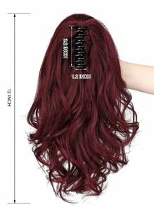 Synthetic Hair Ponytail In Burgundy Color, 12 Inches Length, Suitable For Daily Wear, Made Of Matte High Temperature Fiber - Burgundy - View 5