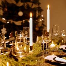 1盒4根,25cm/10英寸,底部直徑為2cm/0.8英寸的錐形蠟燭,燃燒時間長達7小時。顏色可供選擇:白色,黑色,橘色,粉紅色,綠色,藍色和黃色。不滴漏,錐形,無香味,適用於晚餐,派對,婚禮或任何無風環境裝飾 - 白色 - 查看 6