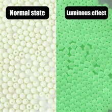 100入組發光珠子，4毫米、5毫米、6毫米、8毫米、10毫米釣魚夜光海釣小配件 - 米色 - 查看 3
