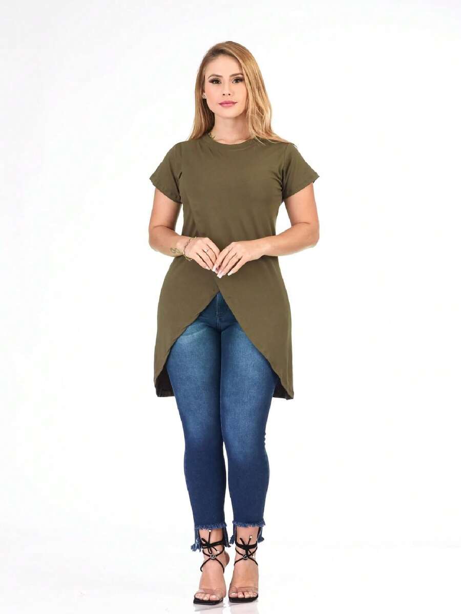 Women T-Shirts - 軍綠色 - 查看 1