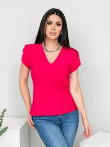 Women T-Shirts - 玫紅色 - 查看 1