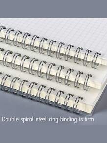 Cuaderno Espiral A5 Con Cubierta Transparente Mate, Líneas Y Cuadrícula (80 Hojas) Para Estudio Y Trabajo - Beis - Ver 6