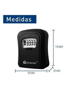 Caja Fuerte Montada en Pared Bluelander: Almacenamiento Seguro y Accesible para Llaves - Negro - Ver 4
