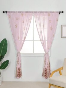 1 Pieza De Cortina De Ventana Con Patrón Creativo Impreso - color - Ver 4