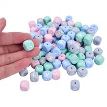 26pcs/pack 12mm Silicone Alphabet Beads Basic Jewelry Making Supplies, One Bead For Each Letter - Multicolor - View 7