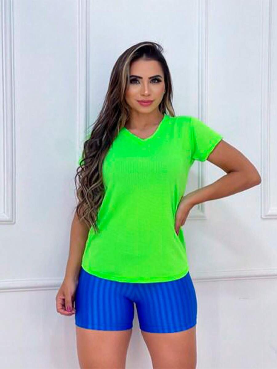 Women Sports Tees & Tanks - màu xanh lá - Xem 1