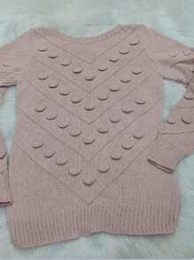 Women Knit Tops - 乾枯玫瑰色 - 查看 2