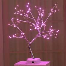 Tabletop Bonsai Tree Lights, DIY LED Artificial Tree Lamp,Battery/USB Operated Night Light For Room Decor, Home Decor,,Bedroom, Wedding,Christmas, Holiday Gifts - Tree with 108 pink lights - View 2