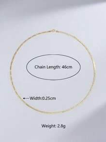1Pc Exquisite Minimalist 925 Silver Chain Necklace Classically Nostalgic Plating 18K Gold Chain Necklace For Women