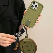 Diy 手機殼橄欖綠數碼印花袋形手機套帶肩帶 - 軍綠色 - 查看 3