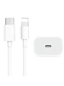 Cargador 20w Usb-c Power Adapter Usb-c To Lightning Cable - Blanco - Ver 3