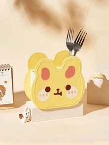 Portalápices De Conejo De Dibujos Animados Para Organización De Papelería De Estudiantes, Almacenamiento De Brochas De Maquillaje, Organización De Escritorio, 1 Ud. - Morado - Ver 7