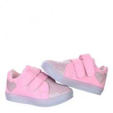 Tenis Infantil Menina Rosa Bebe Coraçao Com Sola de Luzes LED Coloridos que Pisca - Rosa Bebê - Visão 4