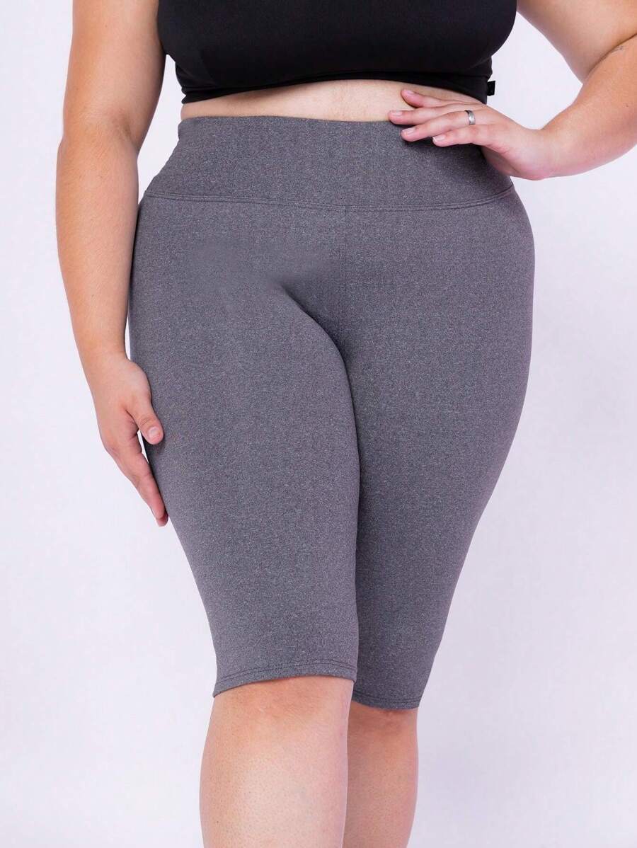 Plus Size Sports Shorts - Xám - Xem 1