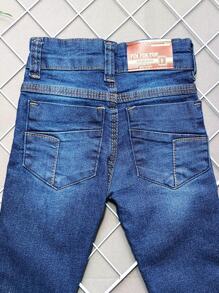 Young Boys Pants - 中等水洗藍 - 查看 6