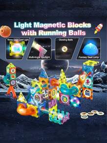 75 chiếc Khối xây dựng bằng gạch men từ tính Khối xếp chồng từ tính trong suốt 3D, Cảm hứng sáng tạo ngoài sức tưởng tượng, Giáo dục trẻ em, Bộ đồ chơi từ tính, Quà tặng cho trẻ mới biết đi Bé trai Bé gái 3-10 tuổi + - Nhiều màu - Xem 5